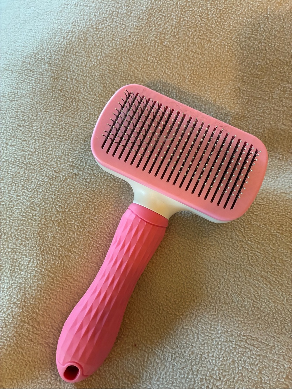 Pink Pet Slicker Brush for Kids - Gentle Detangling Groomer